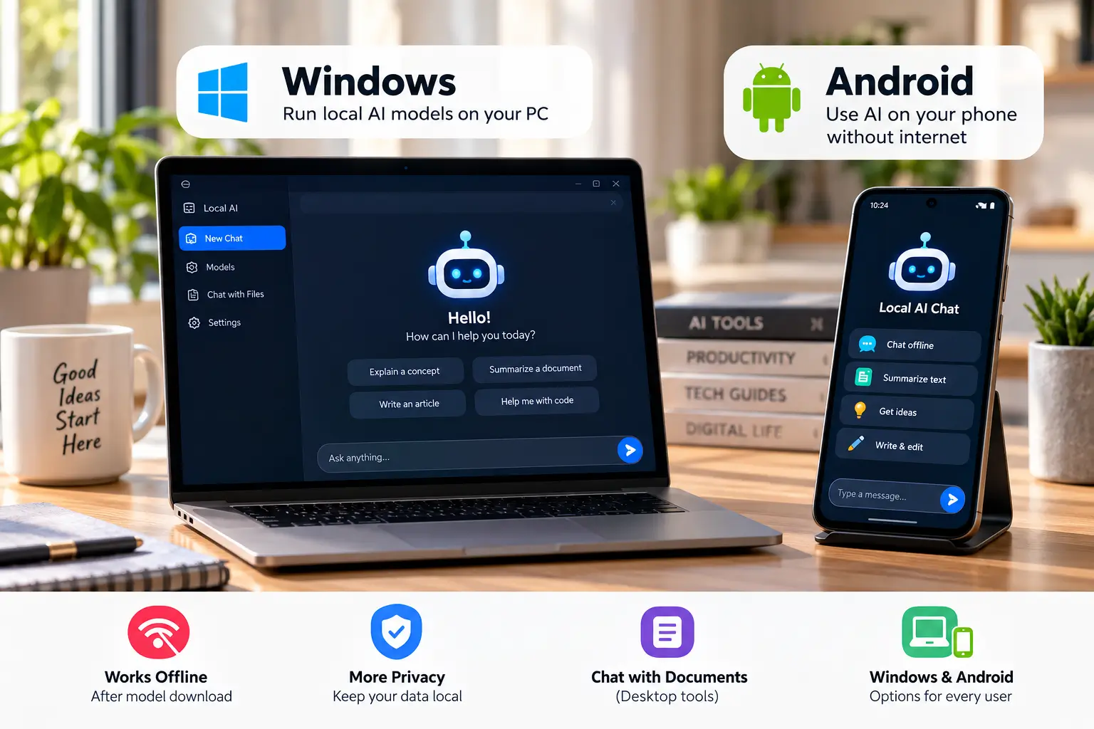 Offline AI Chatbots: Windows and Android
